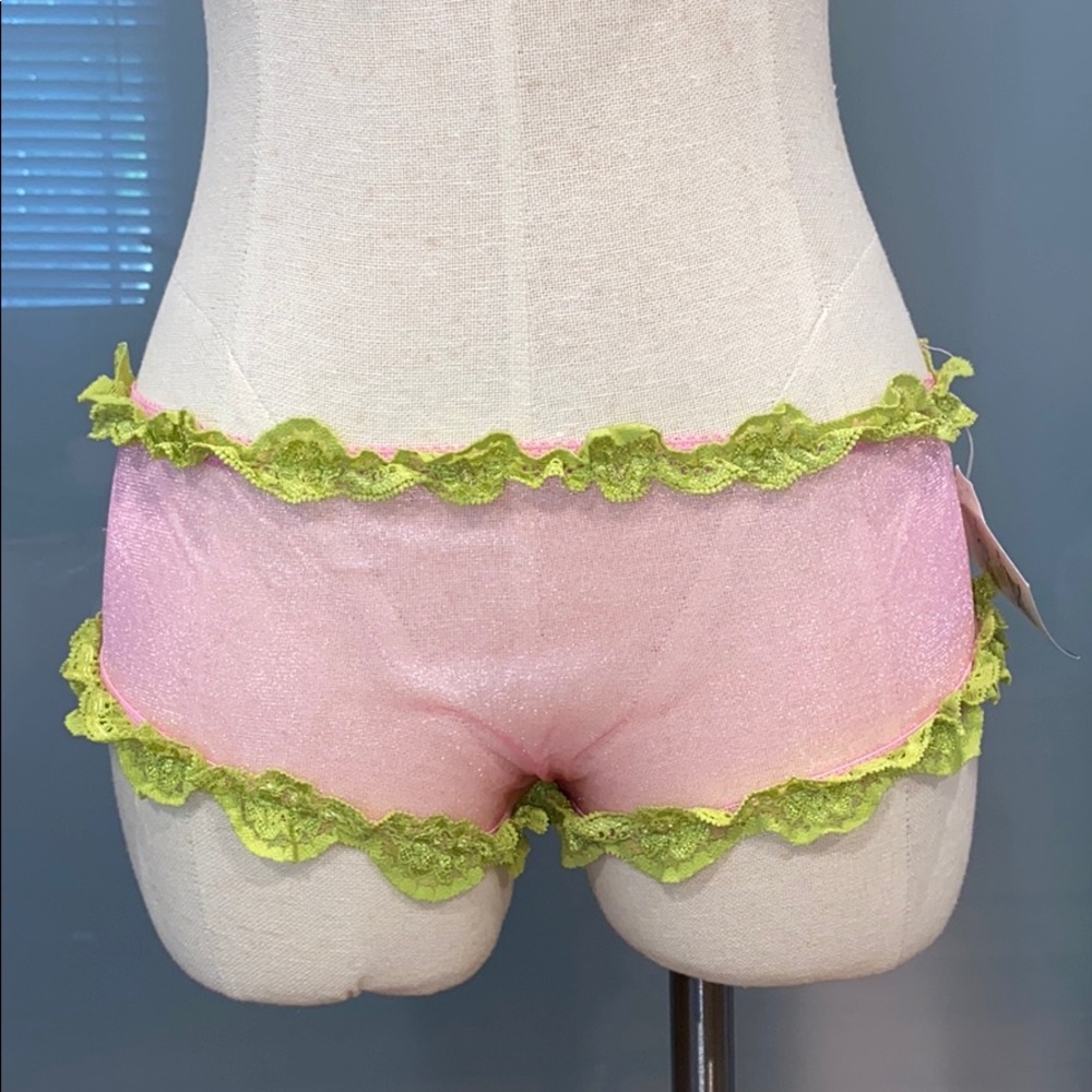 NWT Coquette Sheer and Lace Ruffle Panty (Size L)